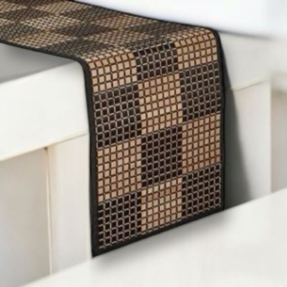 Bed Bath & Beyond Bamboo Table Runner in Black Checkers 13” X 90” - Picture 13 of 15